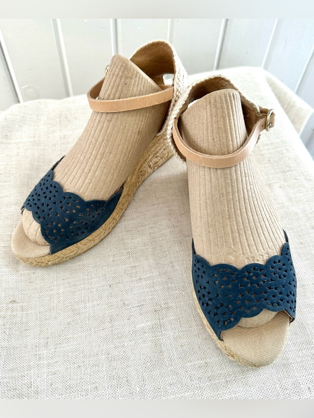kanna Tan Espadrille Wedge Sandal Made in Spain Women’s 6.5 US/ 37 EU